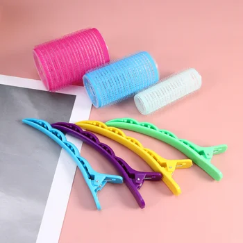 

1 Set/28pcs Self-adhesive Nylon Hair Curler Set Useful Hair Rollers Curler Set Portable Hairdressing Corrugated Clips Tool (Rand