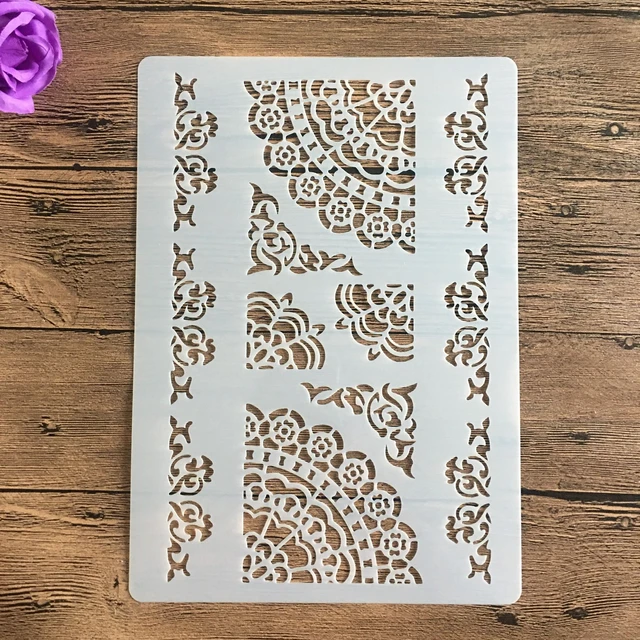 A4 size Flower Wall Painting Stencils Stamp Scrapbook Album Decorative Embossing Craft Paper DIY Flower Label Stencil 752