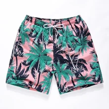 Мужские пляжные шорты с рисунком кокосовой пальмы, мужские шорты для серфинга, быстросохнущие пляжные штаны, свободные шорты для плавания, Шорты для плавания