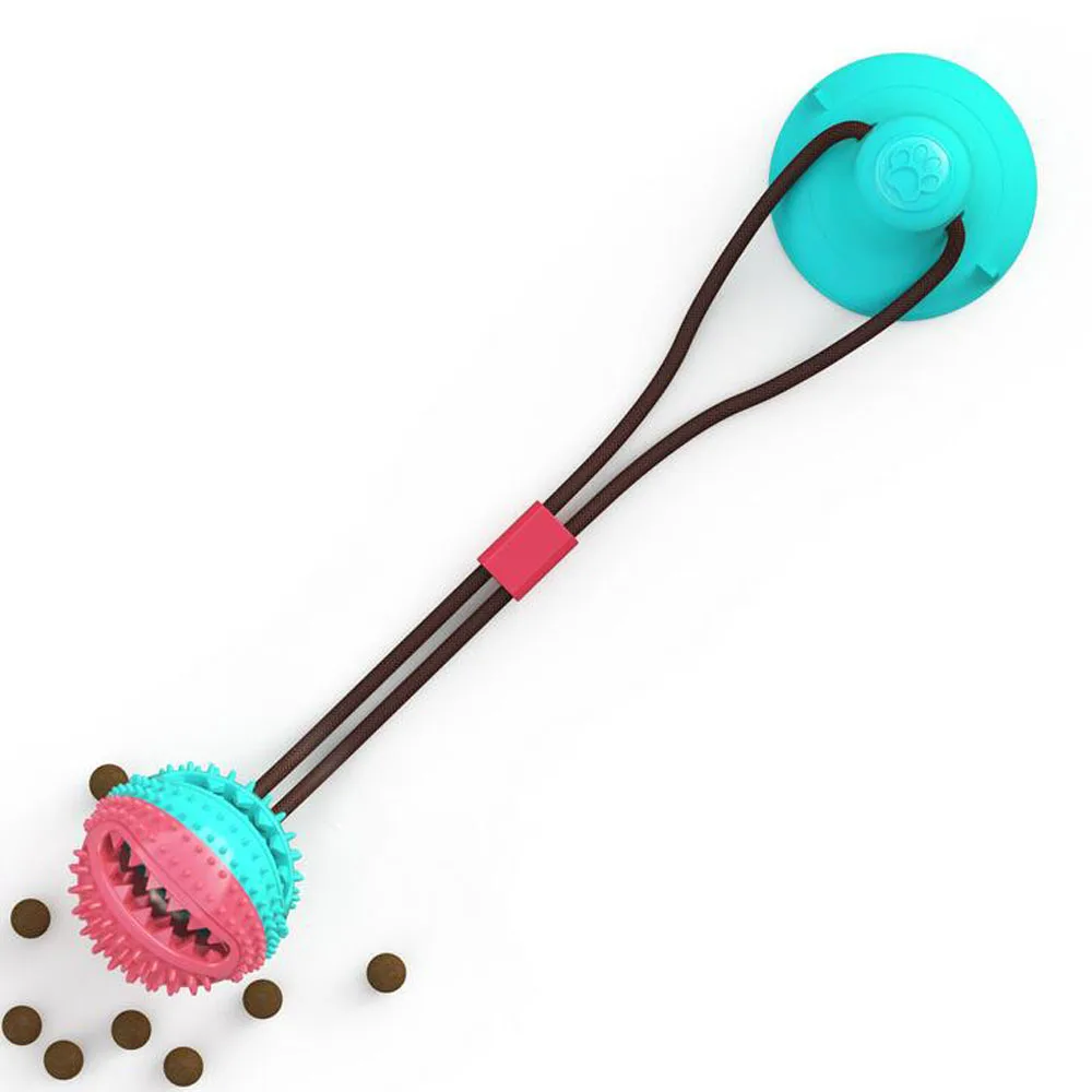 

Multifunction Pet Molar Bite Dog Toys Rubber Chew Ball Cleaning Teeth Safe Elasticity Soft Puppy Suction Cup Dog Biting Toy