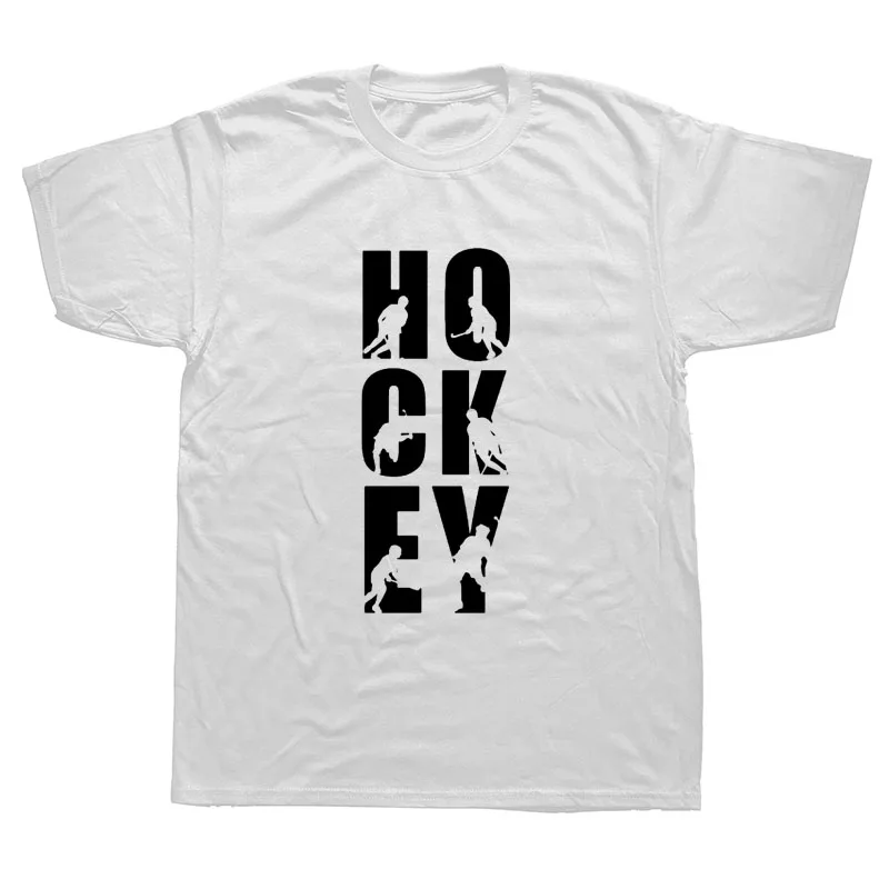 Летняя стильная модная футболка в стиле хип-хоп из хлопка с надписью «Hockeyer» для мужчин, забавная футболка с надписью «KEEP CALM AND PLAY HOCKEY» - Цвет: WHITE