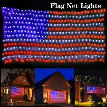 

American National Flag Net String Light for Christmas Homes Shop Decor