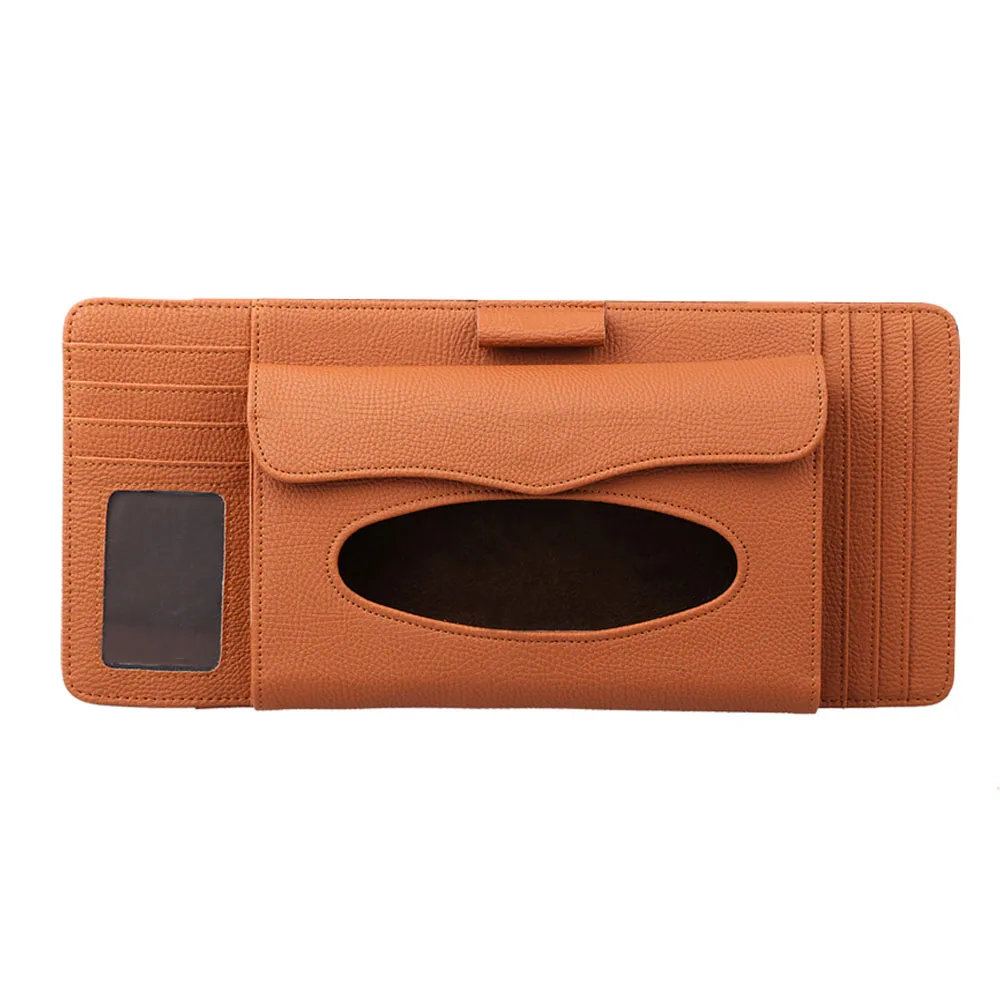 YOLU Кожаный Автомобильный Органайзер сумка для компакт дисков автомобильный