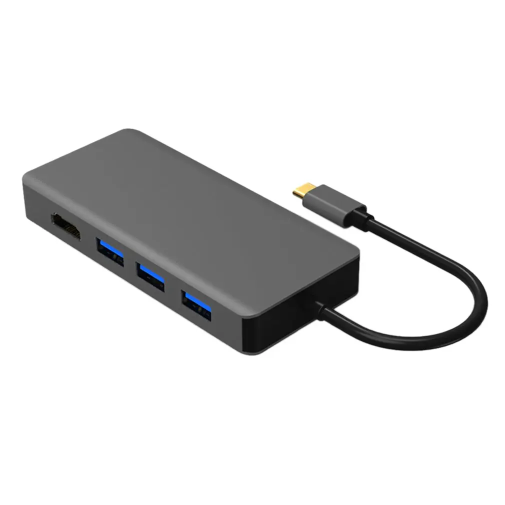 Многофункциональный преобразователь Usb типа C на Hdmi+ Vga с док-станцией+ 3 концентратора для подключения устройств с интерфейсом ype-C