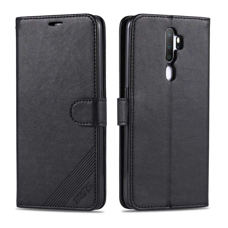 YW Black Чехол AZNS для OPPO A9 /OPPO A11X из искусственной кожи, чехол-держатель для карт, кошелек, чехол, fundas coque - Цвет: YW Black