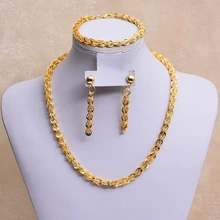 WANDO 24k Феникс Хвост Ювелирные наборы ожерелье серьги, золотые вечерние африканские ювелирные изделия, арабские свадебные подарки/эфиопские новые ювелирные изделия