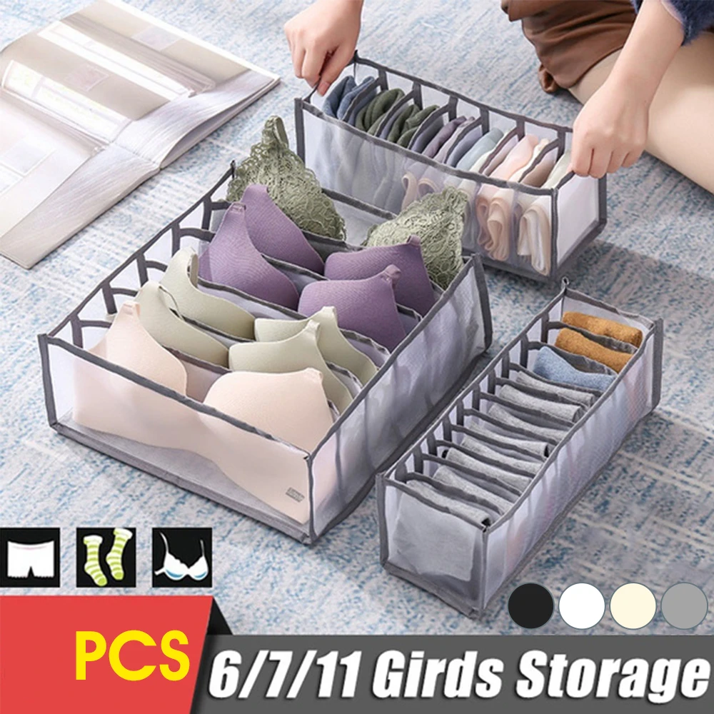 Organizadores de cajones de ropa interior plegables AA, cajas de almacenamiento de ropa para vestidor de armario, sujetadores, bufandas, corbatas y calcetines