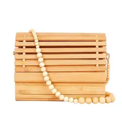 Бамбуковая сумка 2019 деревянные ремни из бисера бамбуковая сумка на плечо ручная работа богемная сумка через плечо модная пляжная