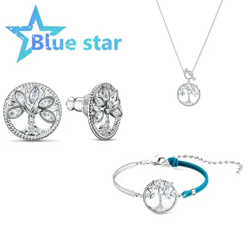 

Swarovskis original 1:1 exquisite jewelry world tree necklace earrings bracelet set party birthday gift Fashion jewelry set