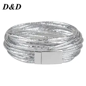 

D&D 4 Colors Multiple Layers Leather Bracelets & Bangle Women Classic Rope Chain Charms Bracelets Fashion Jewelry Gifts