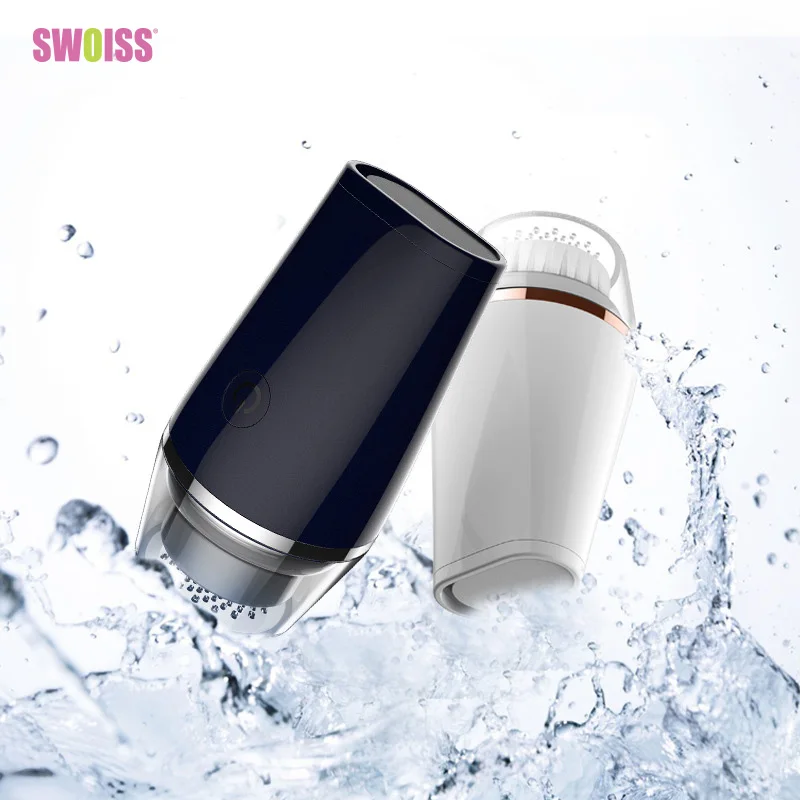 

SWOISS Men Facial Cleansing Instrument Electric Washing Brush Black Charging Rotating Washing Face Deep Clean Waterproof Brush