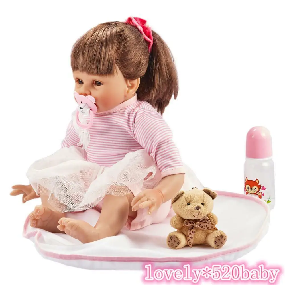 Кукла Reborn baby girl, виниловая, Реалистичная, для новорожденных, 22 дюйма, ручная работа, живой, длинные волосы, Bebe A Girl, игрушки для детей, игрушки для детей