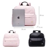Soboba Fashionable Plaid Pink Diaper Bag for Mommies Large Capacity Well-Organized Space Maternity Backpack for Strollers 2