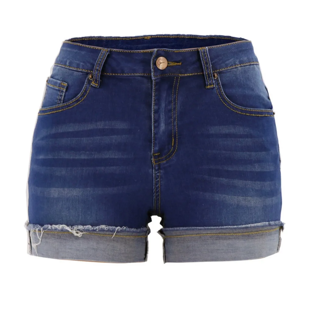 Denim Shorts Women Plus Size Womens Shorts Summer Women Hight Waisted Washed Button Short Mini Jeans Denim Shorts