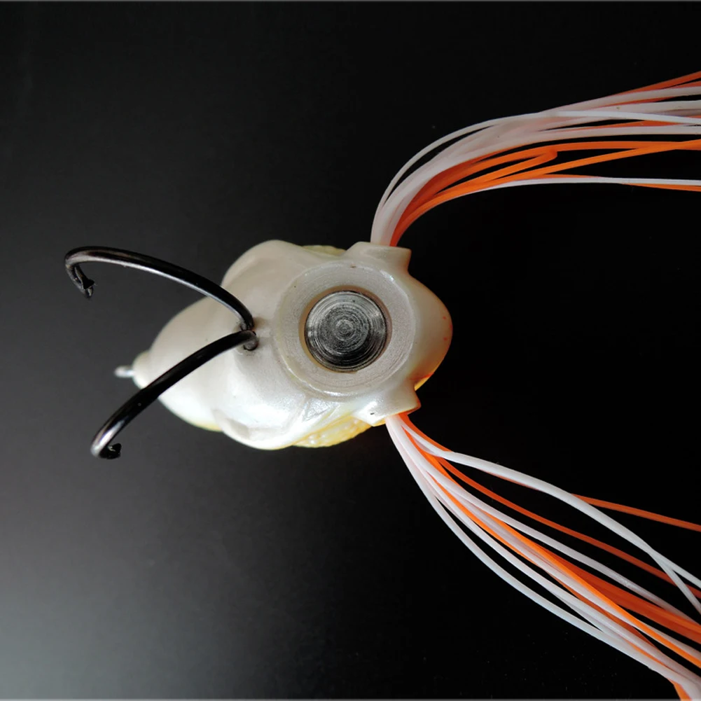 Iscas de Pesca Caixa Macio Sapo Ganchos Duplos 10g Topo Água Ray Artificial Manivela Suave Isca Pesca Equipamento 5 Pçs - 55mm 4 Iscas artificiais