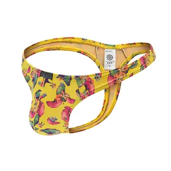 

KWAN.Z jockstrap big size men's thong tanga hombre underwear flower print string homme men's sexy panties cueca