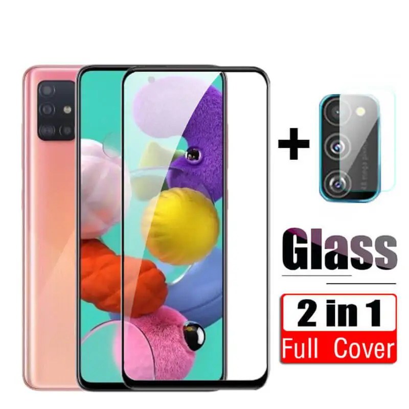 

2Pcs Tempered Glass For Samsung Galaxy A51 A50 A70 A71 Protective Film Cover on Samsun A 51 A 50 A51 Camera Lens Glass Protector