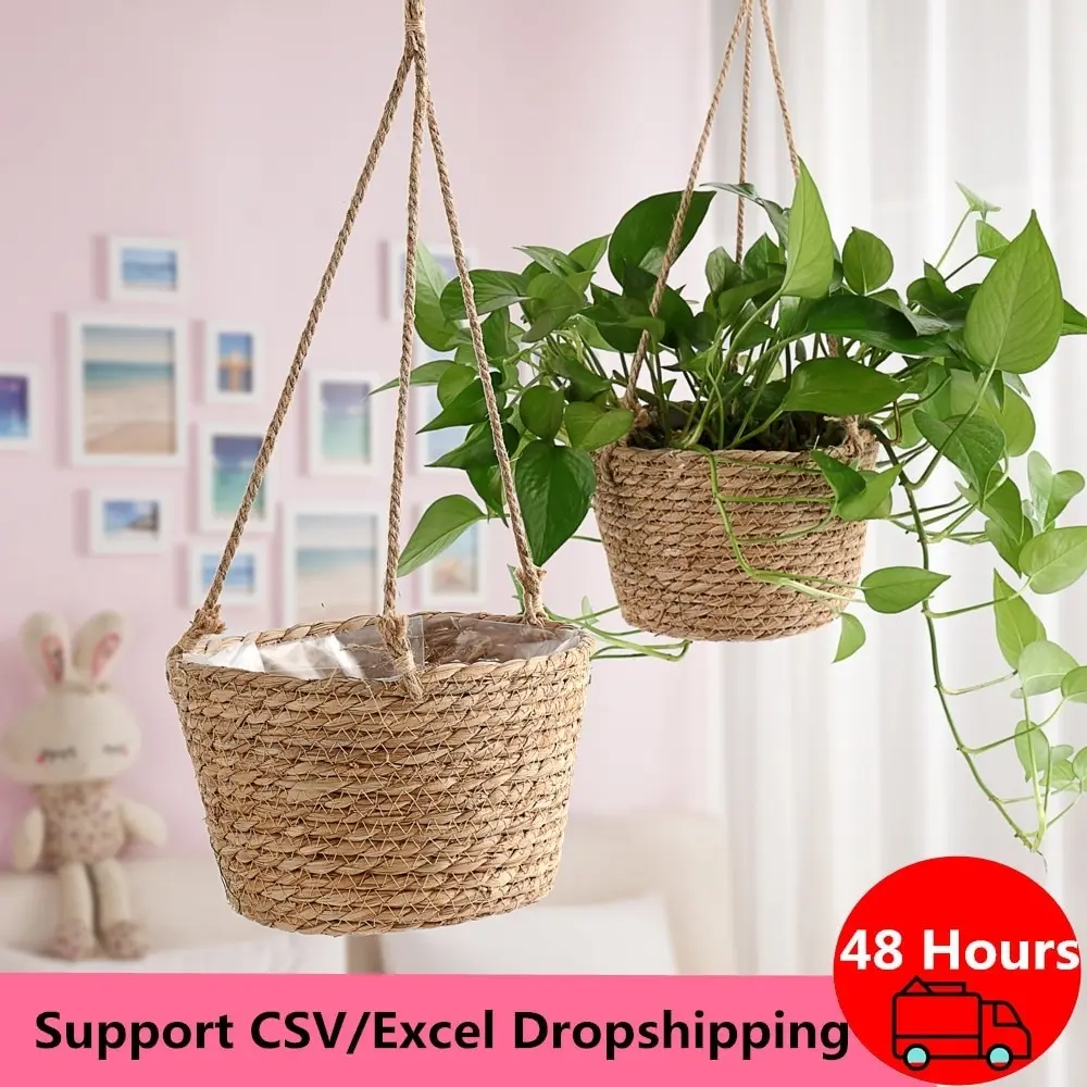Pot holder macrame plant hanger hanging planter basket jute braided rope craALUS 