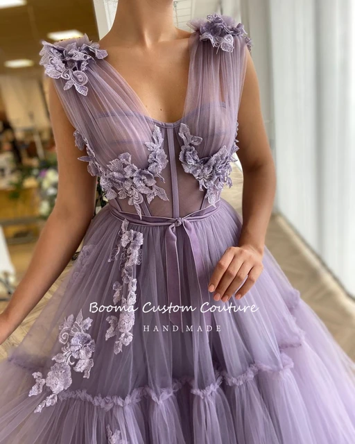 Formal Occasion Dresses, Formal Dress Purple, Tiered Tulle Dress