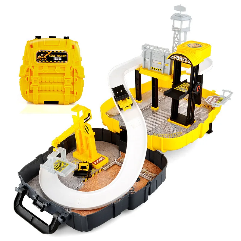

Magical Car Set Educational Toys Mobile Garage Parking Toys Figure Race Toy Backpack in Box Children Boys Garage for Cars Toys