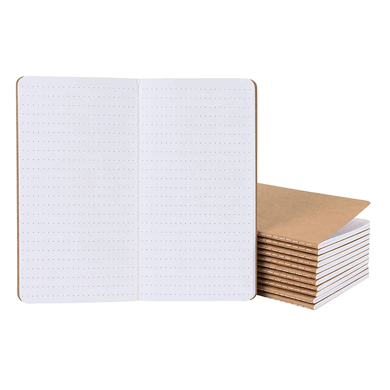 

Small Notebook Bulk Portable Mini Pocket Notebook Grid Paper Notebook 12 Pack 4.3 x 8.2 Inches, Dot Grid