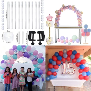 

Cyuan 38Pcs Balloon Arch Table Stand Birthday Party Balloons Accessories Clamps Wedding Decoration Table Ballons Arch Frame Kit