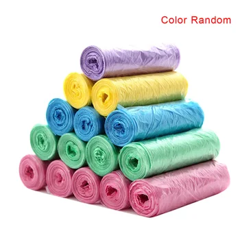 

5 Rolls Disposable One Time Garbage Bags Bathroom Household Point Break Waste Pouch Plastic Trash Sack Random Color