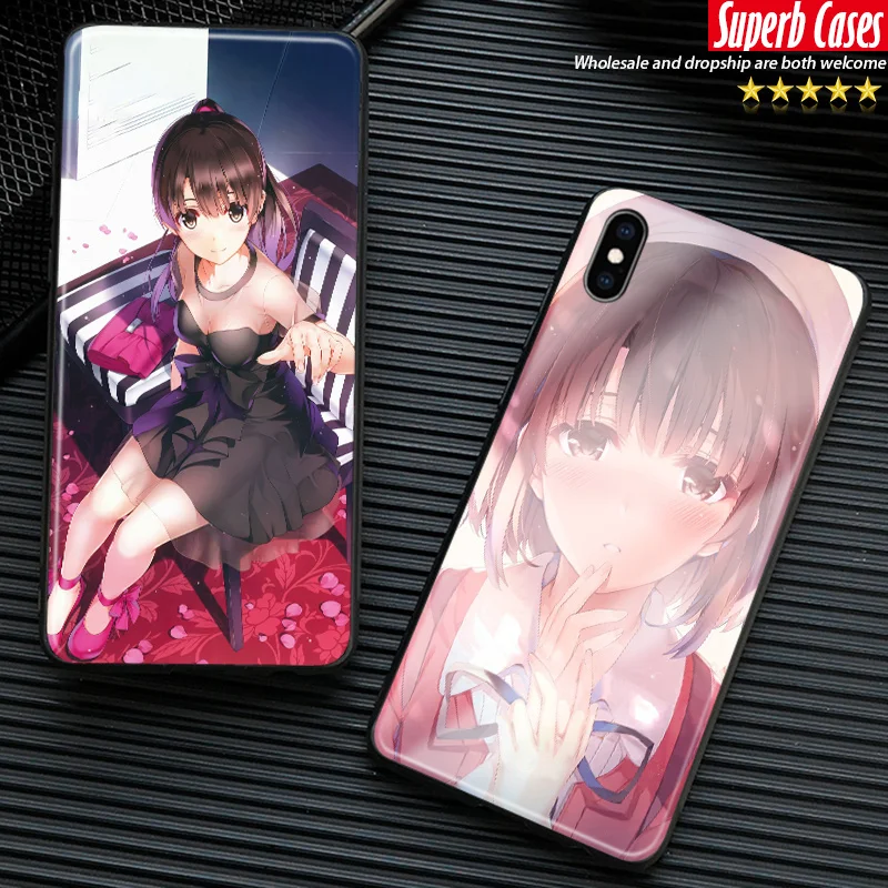 Kato Megumi Saekano аниме закаленное стекло Мягкий силиконовый чехол для телефона iPhone 6s 7 8