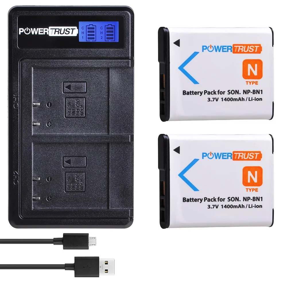 Powertrust Np-Bn1 Batteria Per Sony Cyber-Shot Dsc-Qx30 Tx66 Tx100V Tx200V W310 W320 W330 W350 W530 W515Ps W570 W650 W800 W830