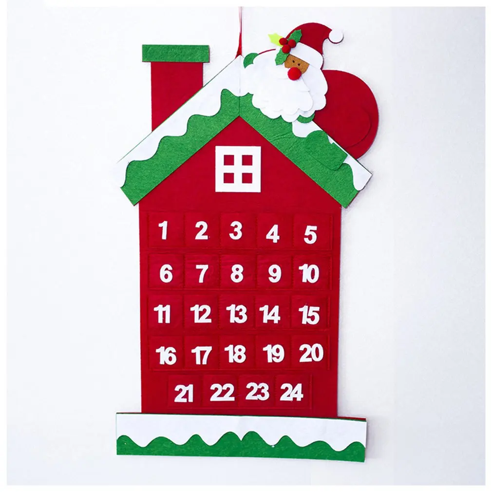 Sui Bao, Рождественская фетровая Подвеска для календаря, Рождественский обратный отсчет, календарь, карта, форма дома, рождественские украшения, календарь