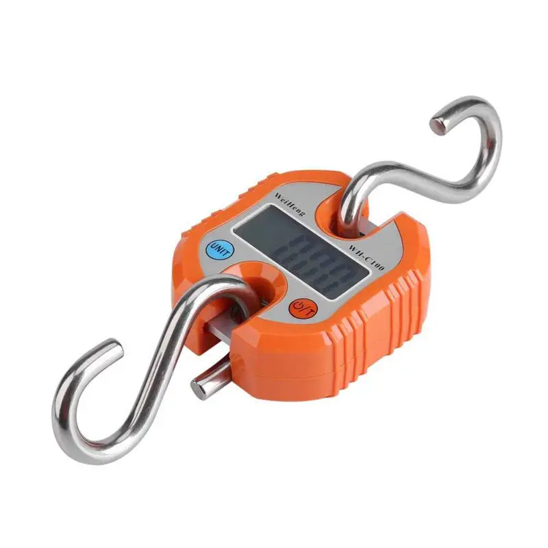 Легкий-WeiHeng цифровой профессиональный портативный кран 150 кг ЖК-цифровой электронный крюк кран весы цикл взвешивания баланс бытовой - Цвет: Orange
