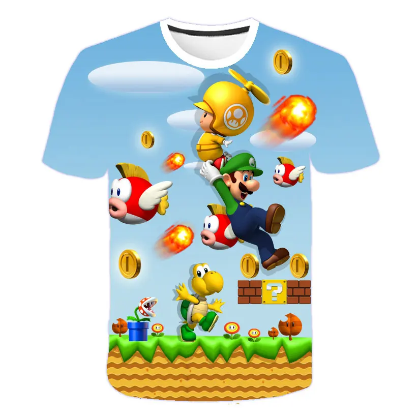 Chaffinch Juegos de 2021 Mario-Bros Summer Boys Tshirts Trajes Conjuntos de Ropa para niños Cool T-Shirt & Shorts 