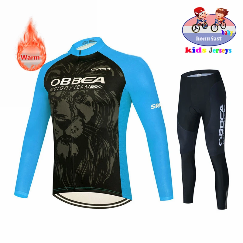 2021 Kids Cycling Jersey Set Winter Thermal Fleece Children Clothing Bike Bicycle Suit Boys Ropa Ciclismo | Спорт и развлечения