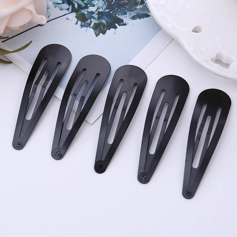 100Pcs Cute 5CM Hair Clips Pins Metal Snap Hair Accessories for Girls BB Hairpins Black Headbands for Kids Hairgrips Styling ergo baby accessories