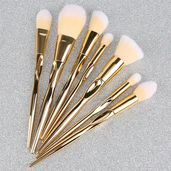 

7PCs Golden honeycomb handle Makeup Brush Set Face trimming makeup brush Smoky Foundation Powder Eye Shadows Makeup Brush Tools