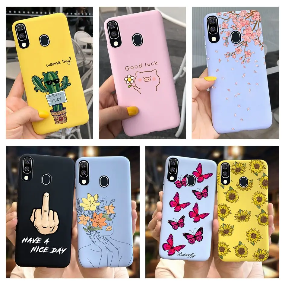 Per Samsung Galaxy A40 A405F Custodia Cactus Farfalla Opaca Sottile Cover Posteriore Morbida Per Samsung A40 A 40 2019 Borsa Galaxy A40
