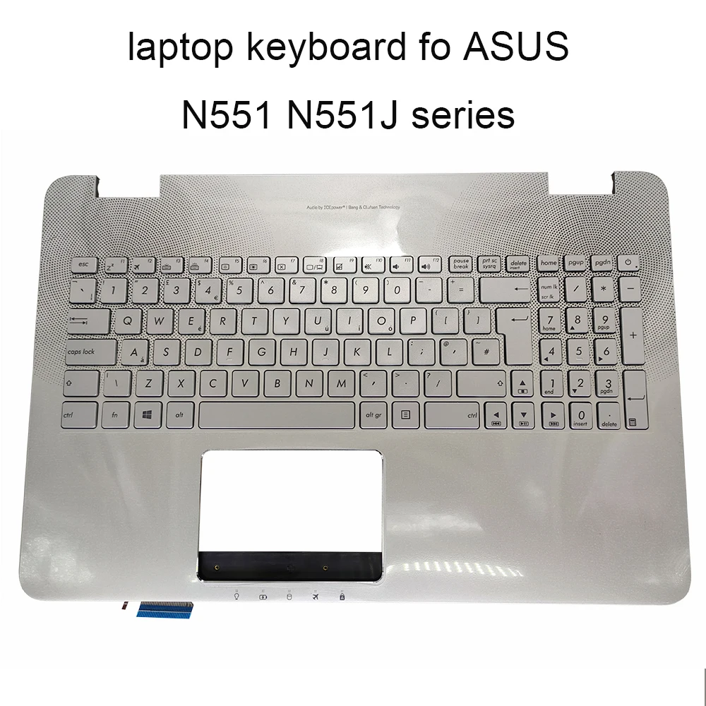 Сменные клавиатуры N551 клавиатура с подсветкой для ASUS N551J JK JM UK British EU silver