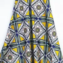 Стрейч сатин шифон принт 98% P2% SP геометрический узор Весна и лето Женская ткань для платья рубашка квадратный