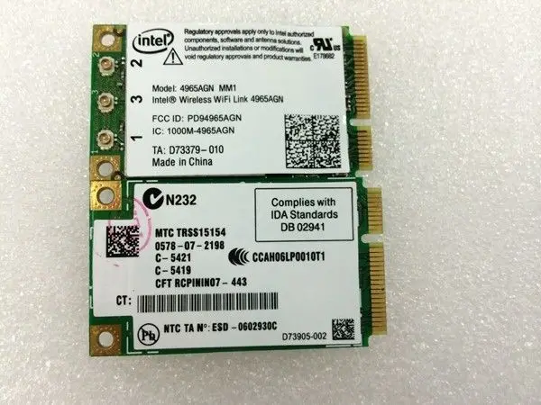 Беспроводной WiFi 4965AGN Mini PCI-E адаптер WLAN карта 300 Мбит/с Intel для DELL PRECISION M6300 M6400 M4400 N7260
