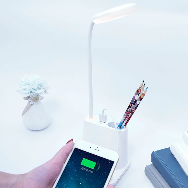 Usb перезаряжаемая Светодиодная настольная лампа с регулировкой яркости, настольная лампа для детей, чтения, обучения, спальни, гостиной