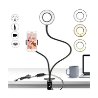 2020 Selfie Ring Light With Flexible Mobile Phone Holder Lazy Bracket Desk Lamp LED For Youtube Live Office Kitchen Phone Stand
