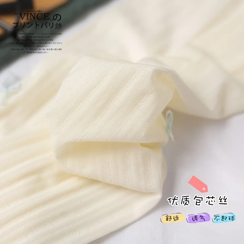 

Children Silk Stockings Summer Girls Thin Fleshcolor Flesh Color Patyhose Baby White Long Socks Bow Vertical Striped