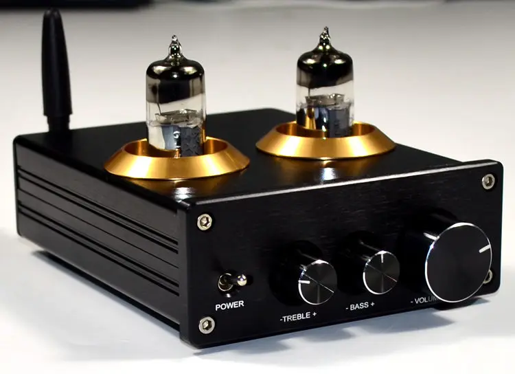 DC12V 2A 6J5 ламповый тональный предусилитель Bluetooth 5 0 APTX усилитель|Усилители
