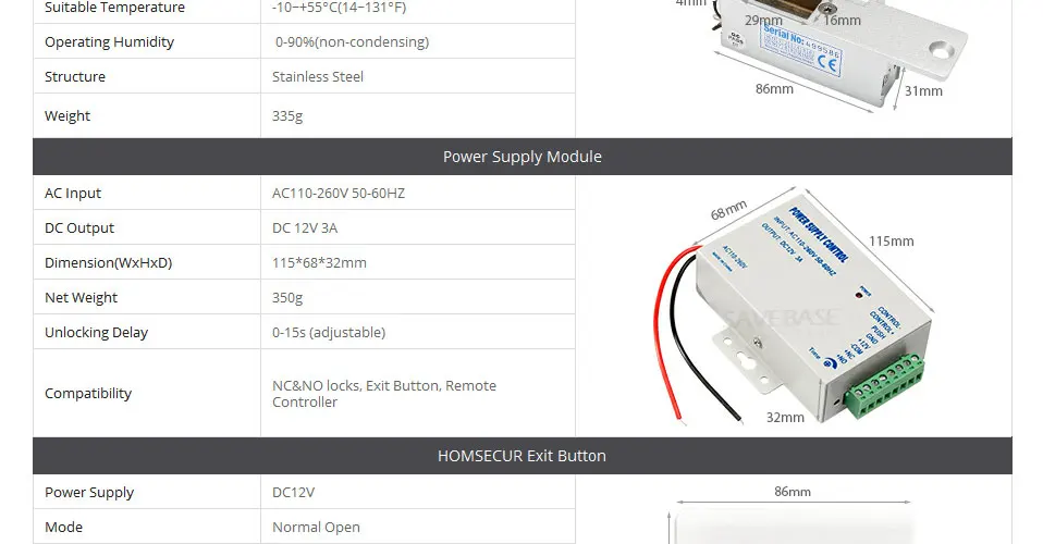 HOMSECUR 7" IP Video&Audio Home Intercom 1.0MP Electric Strike Lock Set Included BC031IP-B+BM717IP-S