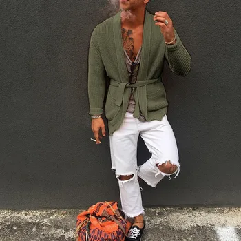 

Adisputent Men 2019 Brand Concise Shawl-Collar Sweater Coat Cardigan Male Solid Color Slim Mens Sweater Cardigan Sweater Coat