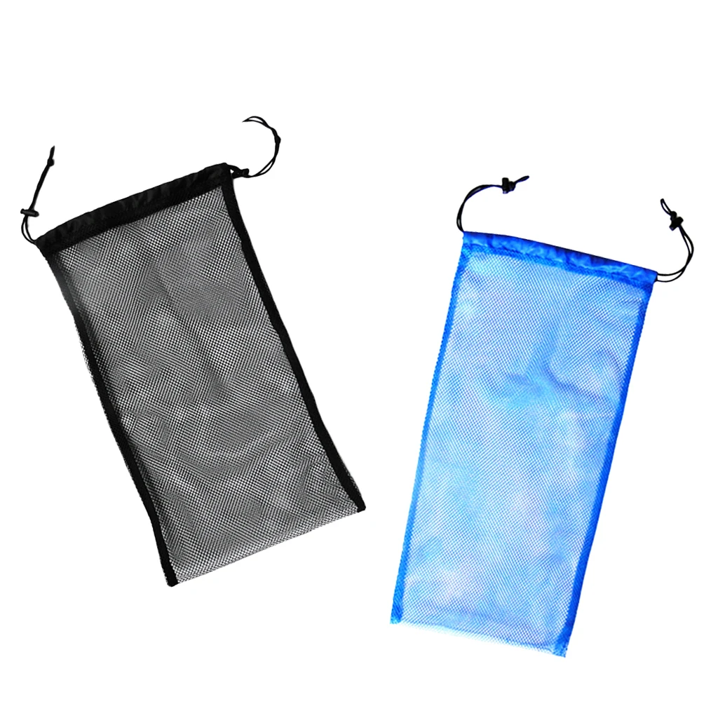 2Pcs Drawstring Mesh Bag Scuba Diving Gear Storage Carry Sack 50 X 23.5 Cm