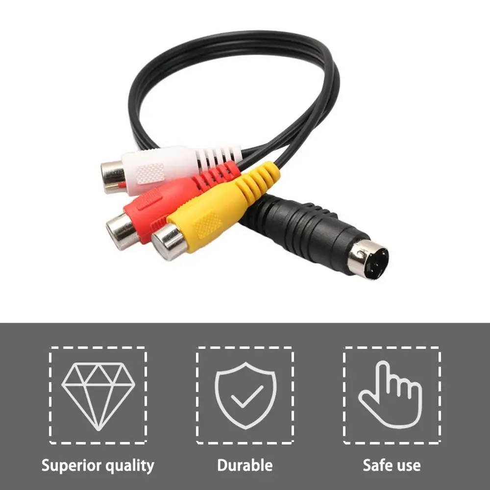 Профессиональный аудио кабель 4 Pin S Video на 3 RCA Женский ТВ адаптер для ноутбука с