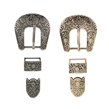 

2 Sets 25mm Ladies Cowboy Belt Buckles Antique Gold Black Engraved Belt Buckle Spare Replacement belt buckles for women