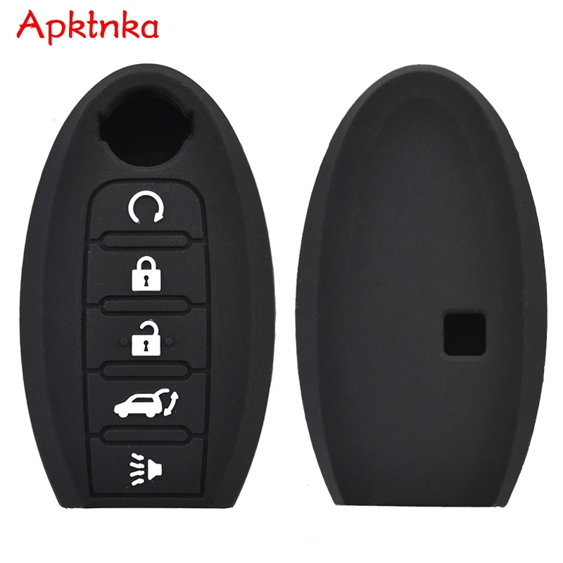 Apktnka For Nissan Rouge Maxima Altima Sentra Murano Qashqai Silicone Remote Key Case Fob Shell Cover Skin Holder 5 Button