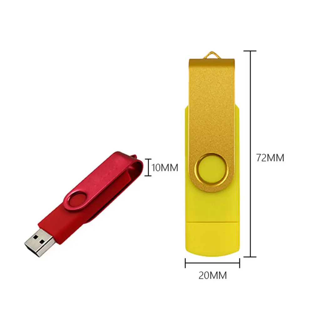 2 в 1 OTG ключ USB флеш-накопитель 32 Гб 64 ГБ высокоскоростной металлический флеш-накопитель 8 ГБ 16 ГБ флеш-накопитель USB 128 ГБ флеш-накопитель USB
